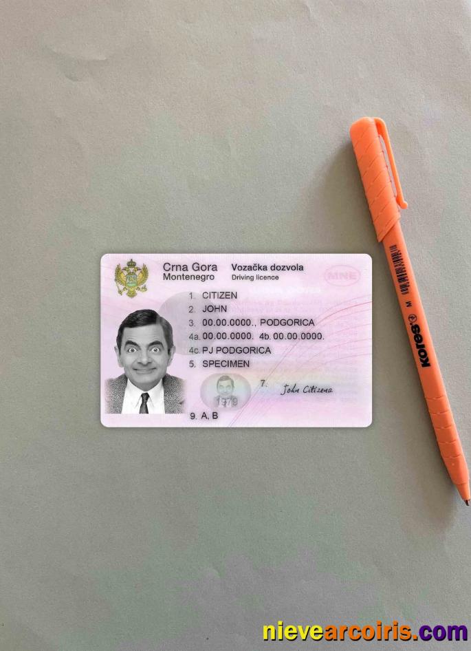 Montenegro driving license photolook